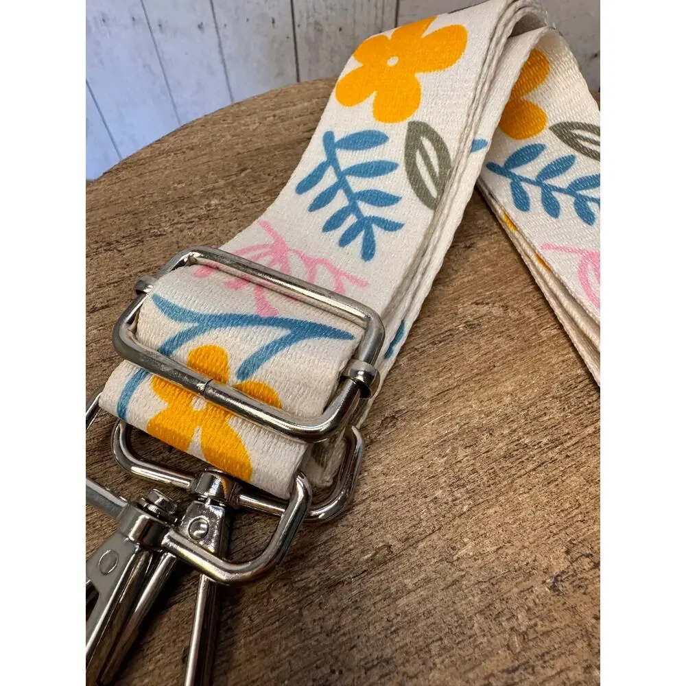 Colorful Flowered Purse Strap Wide Bag Strap Boho Crossbody Purse Strap